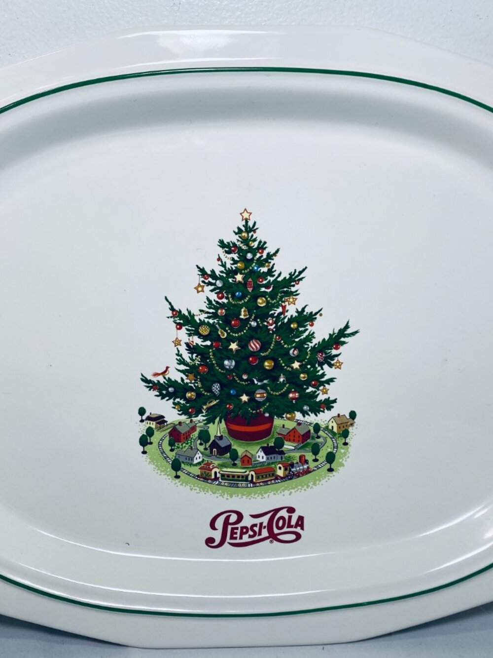 VNTG Pfaltzgraff Christmas Heritage Platter Pepsi-Cola Advertising 16x12 EUC